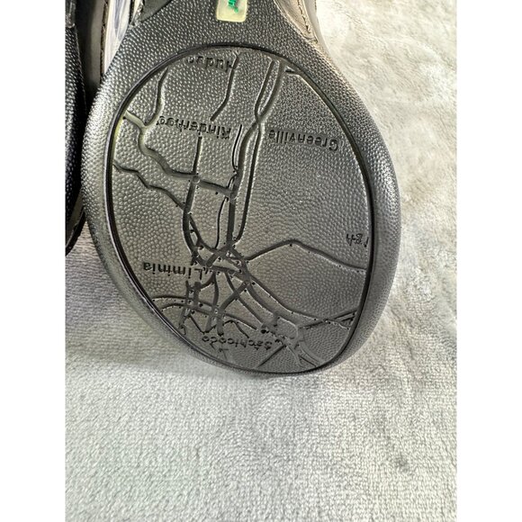 J 41 Adventure On Sandals Womens 6M Cassia T-Strap black Faux Leather heel Wedge - Picture 15 of 16